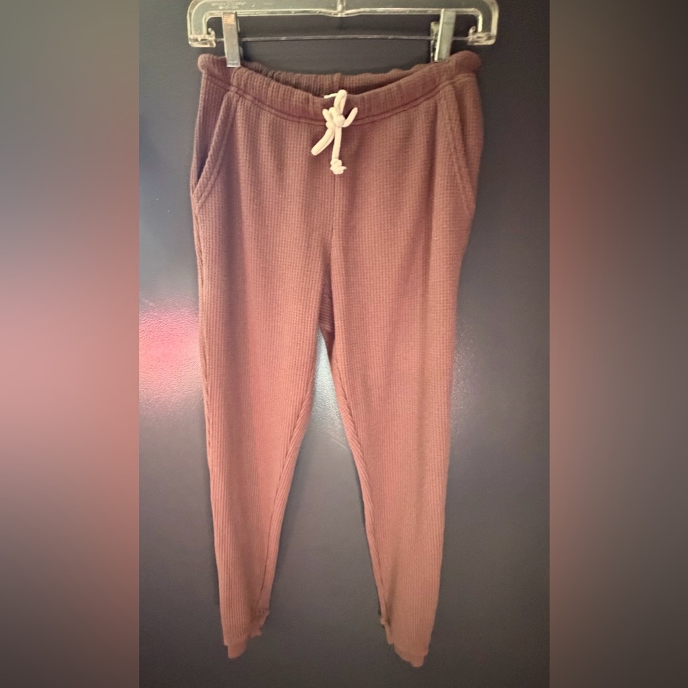 Aerie Waffle Knit Joggers - Brown